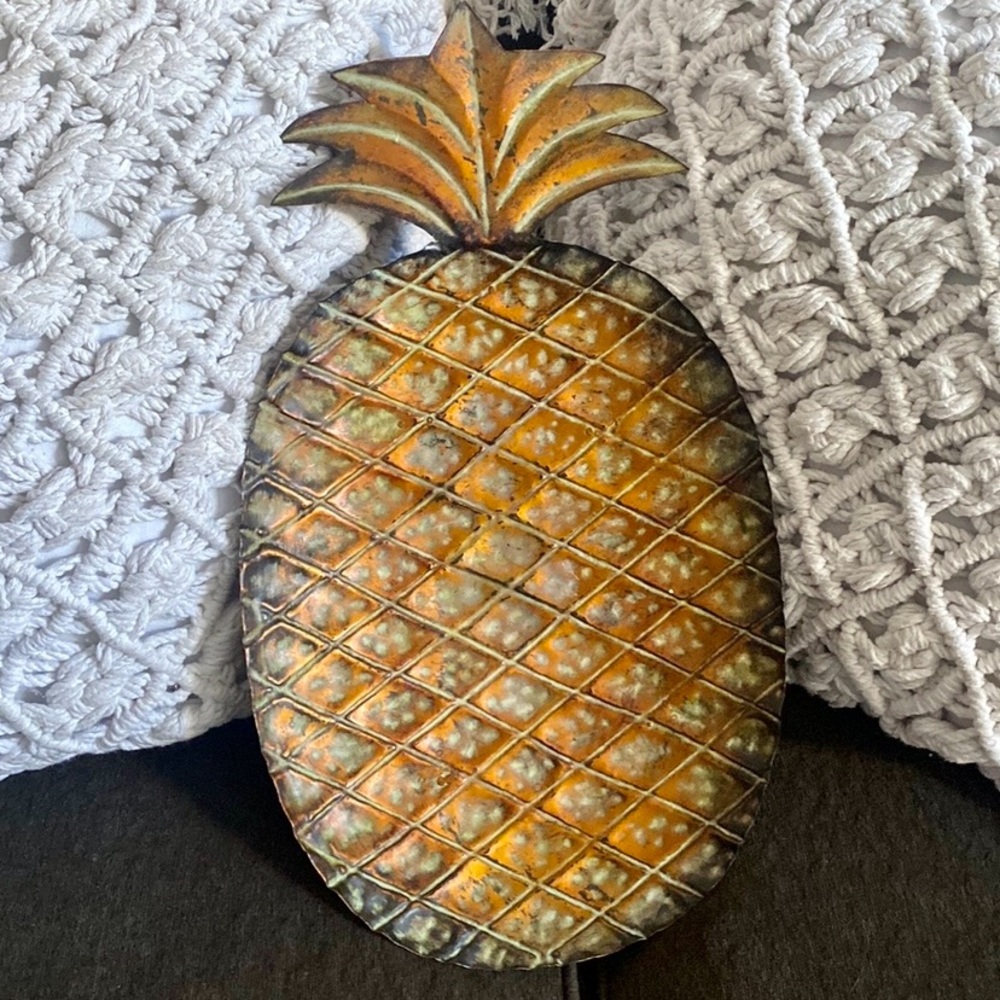 BOHO FARMHOUSE METAL WALL DECOR WELCOME PINEAPPLE WALL ART HOME DECOR ACCENT